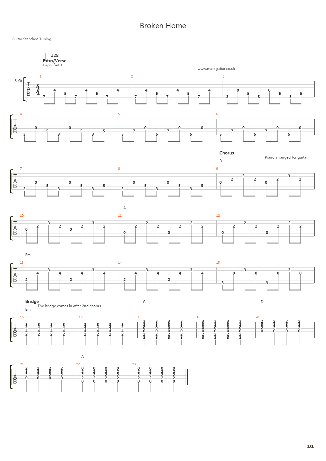 Broken Home吉他谱