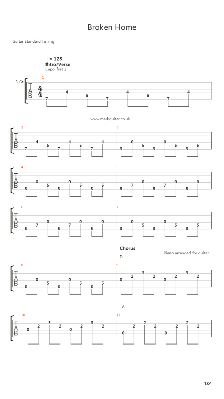 Broken Home吉他谱