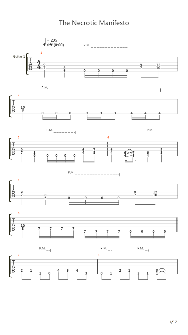 The Necrotic Manifesto吉他谱