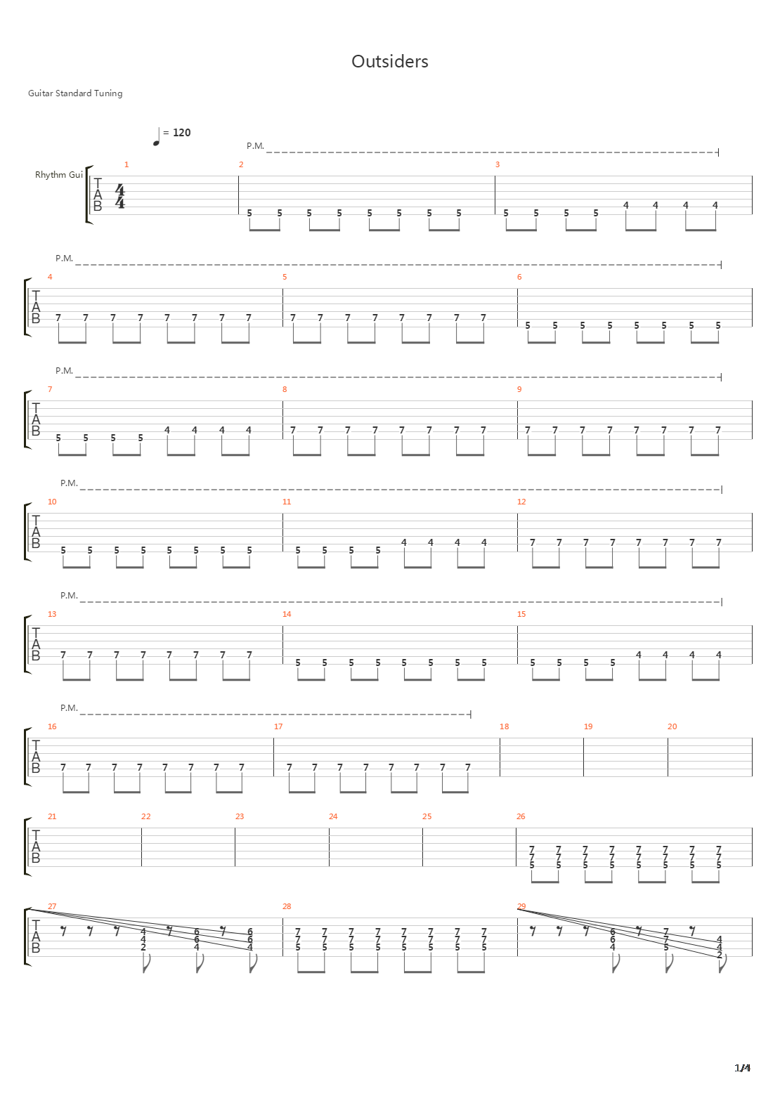 Outsiders吉他谱