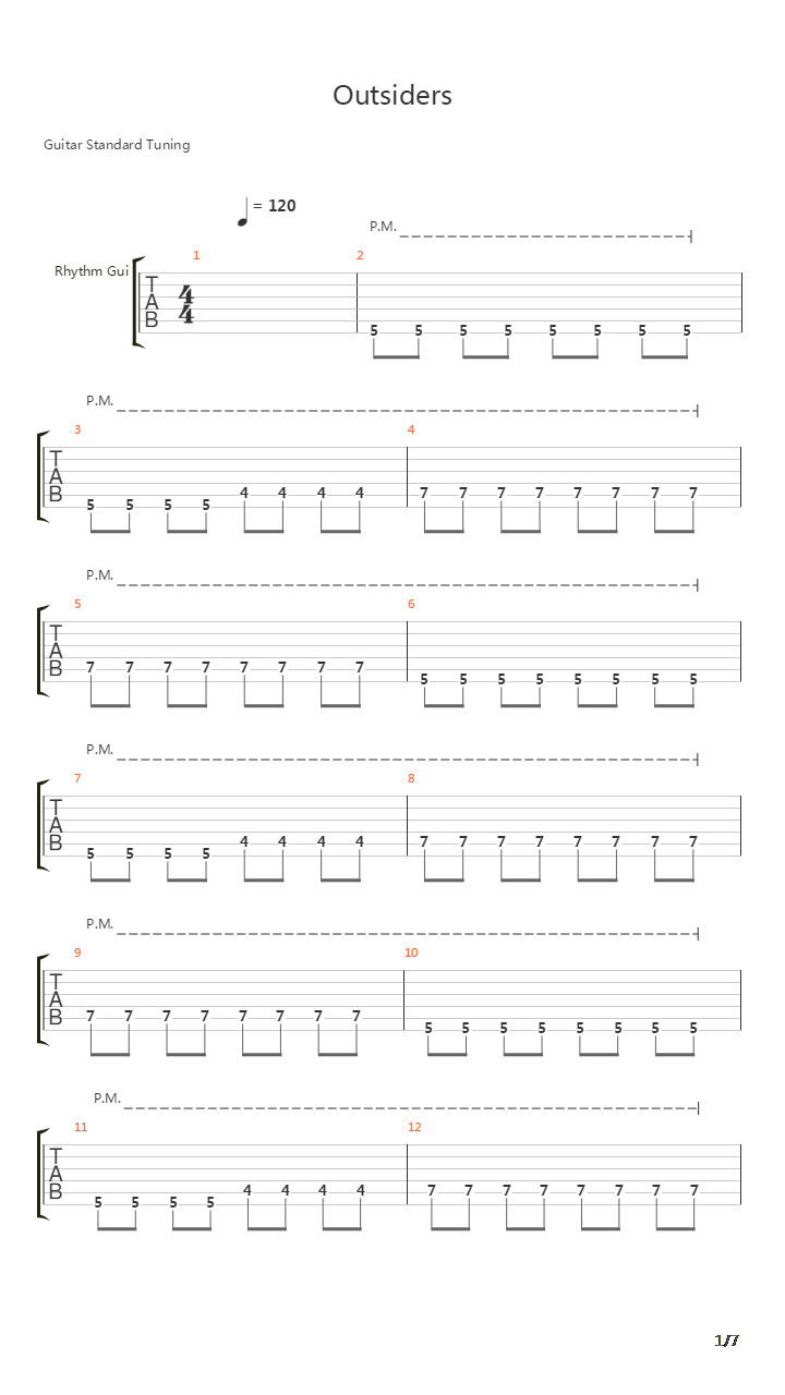 Outsiders吉他谱
