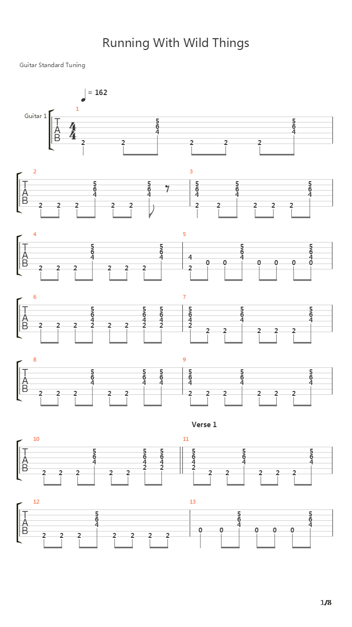 Running With The Wild Things吉他谱