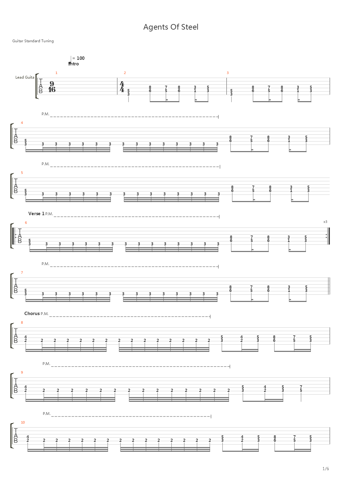 Agents Of Steel吉他谱