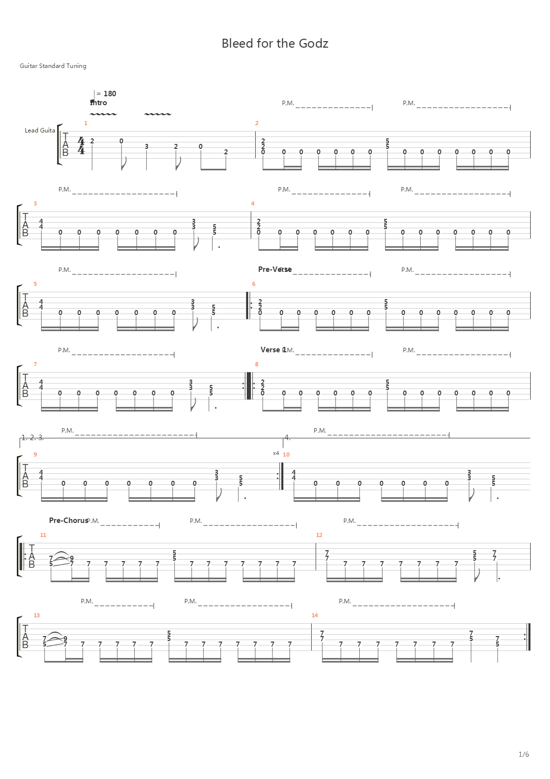 Bleed For The Godz吉他谱