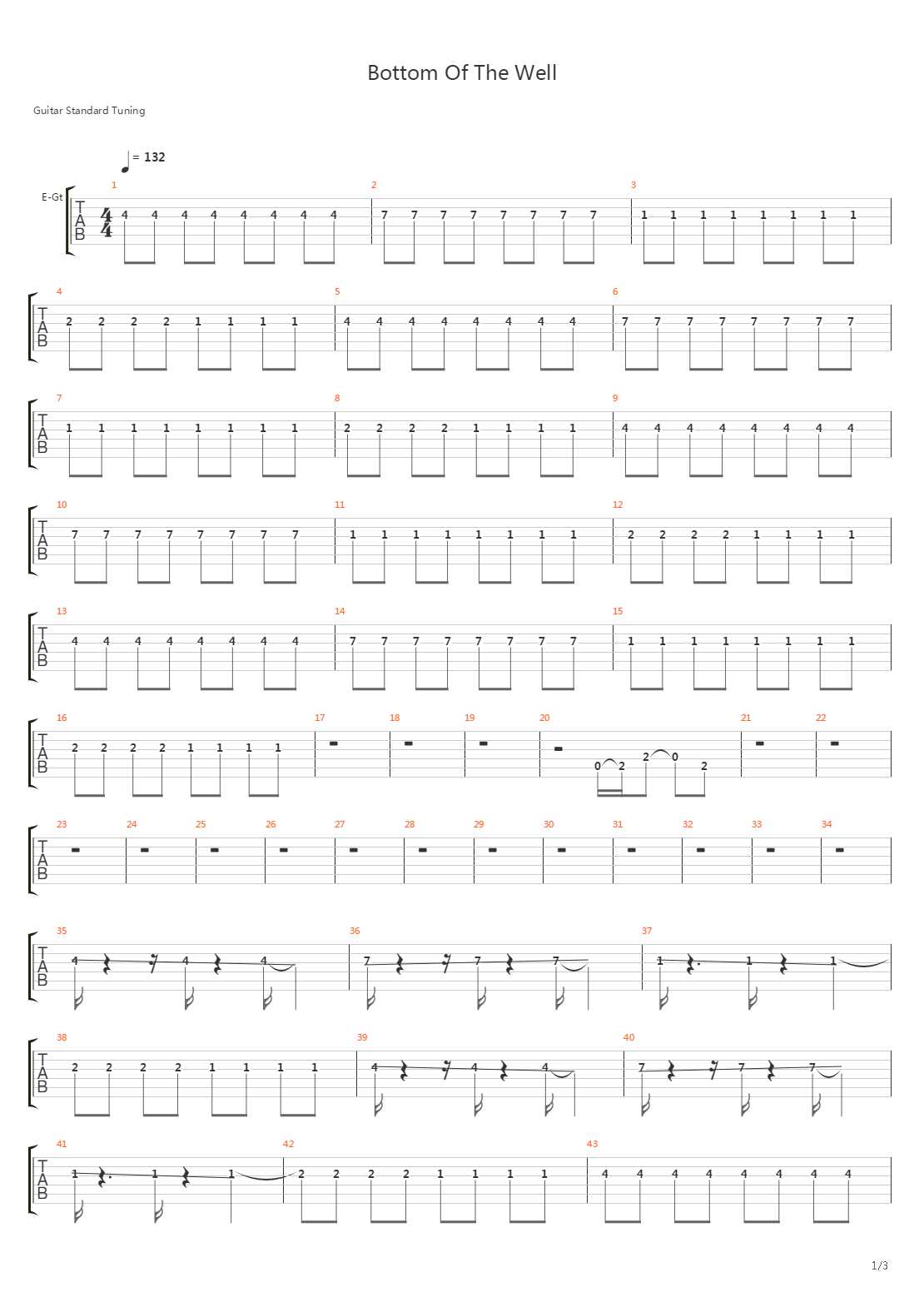 Bottom Of The Well吉他谱