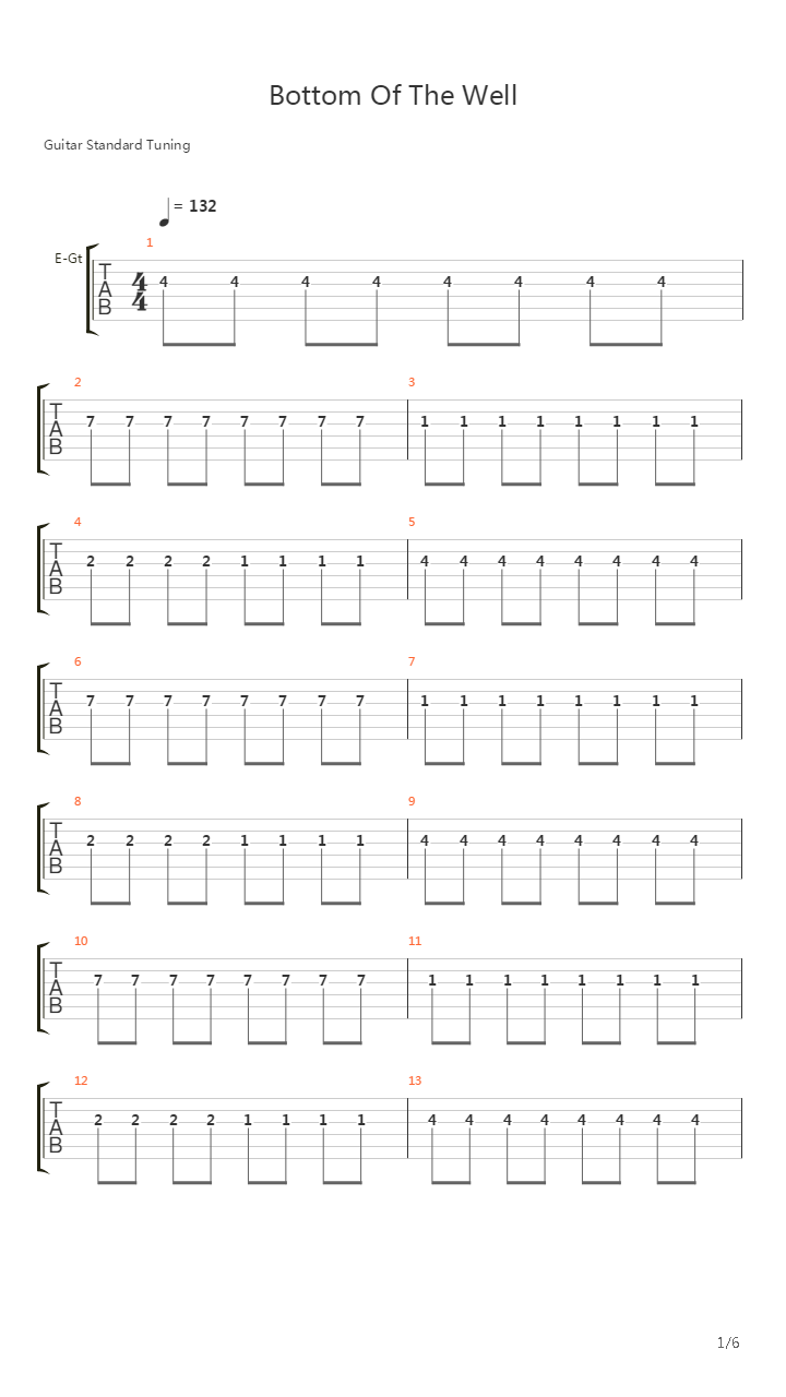 Bottom Of The Well吉他谱