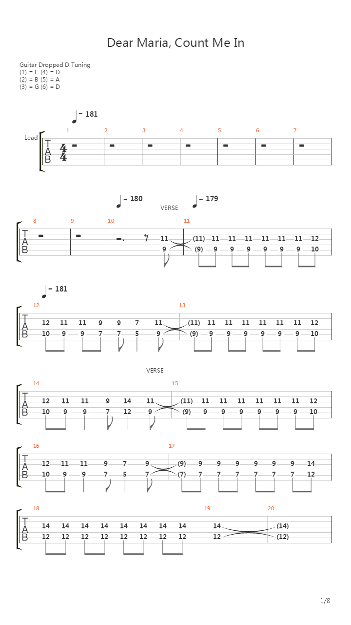 Dear Maria Count Me In吉他谱