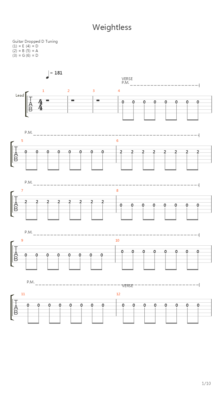 Weightless吉他谱