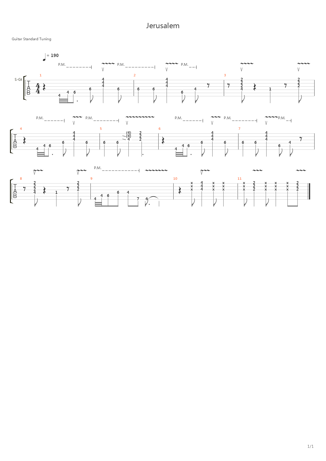 Jerusalem吉他谱