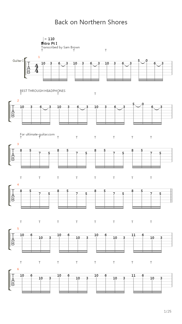 Back On Northern Shores吉他谱
