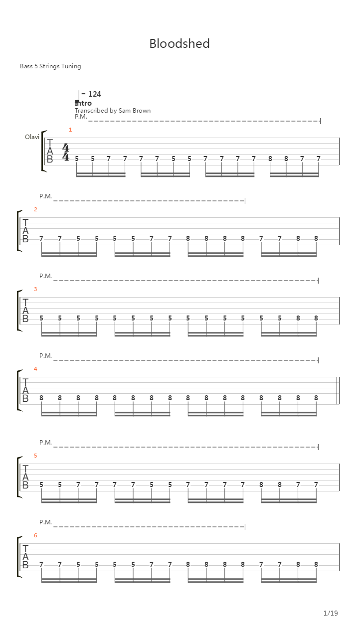 Bloodshed吉他谱