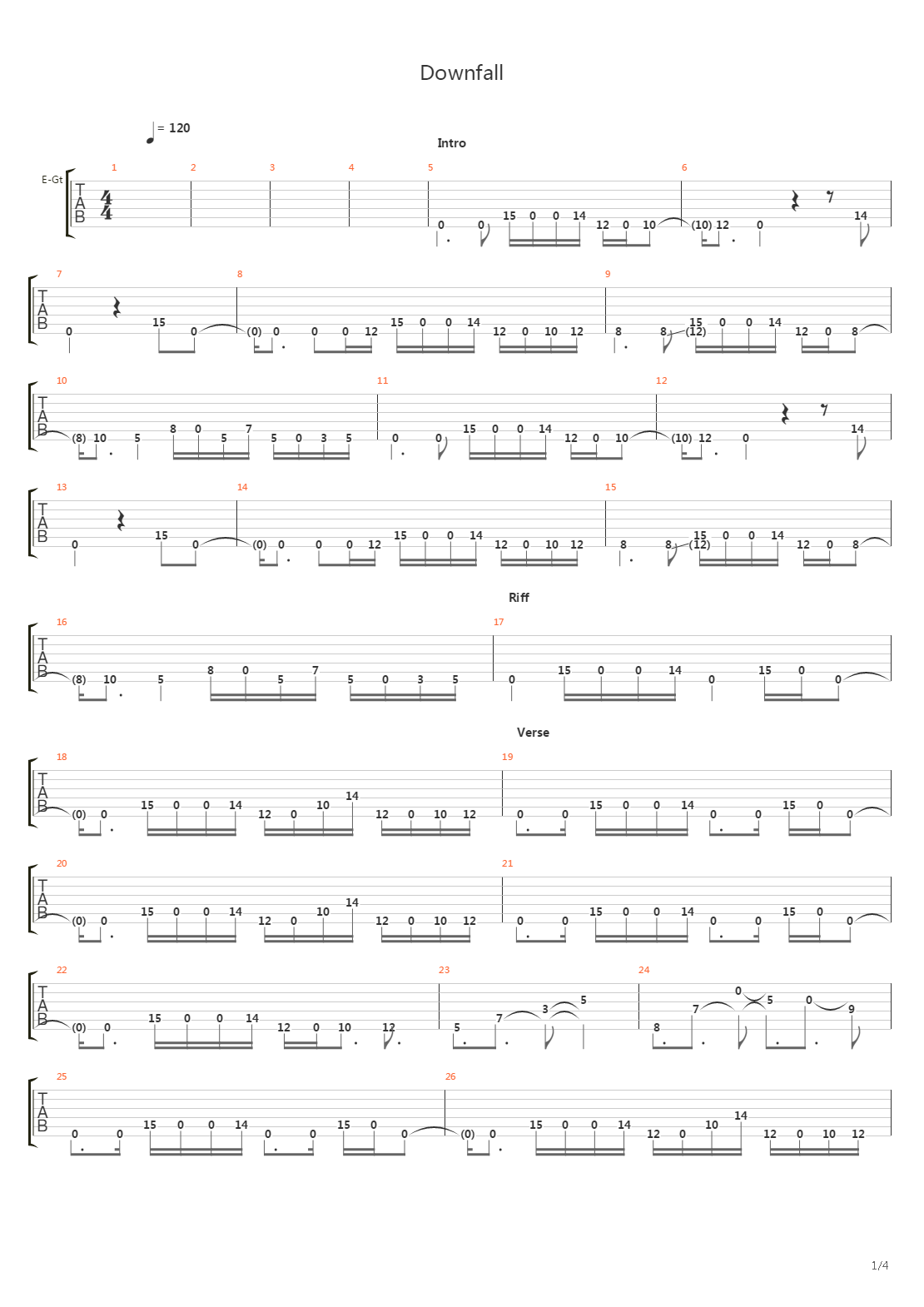 Downfall吉他谱