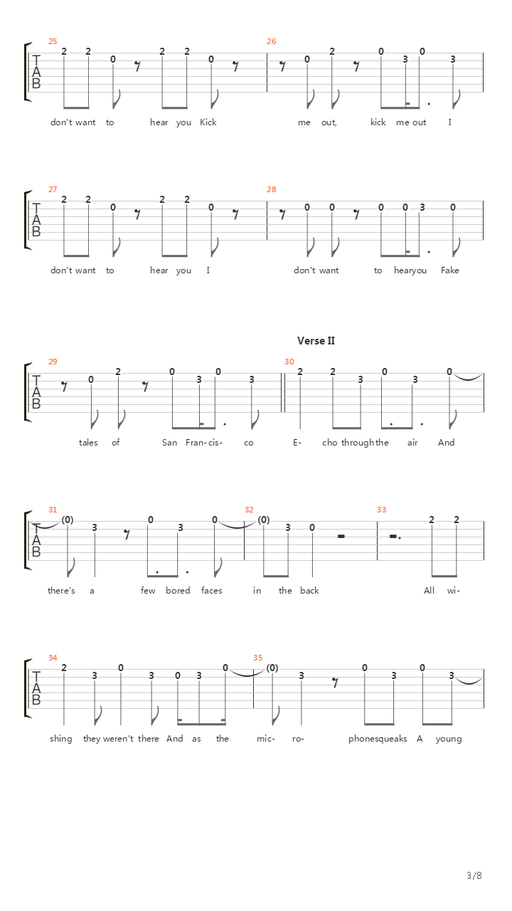 Fake Tales Of San Francisco吉他谱