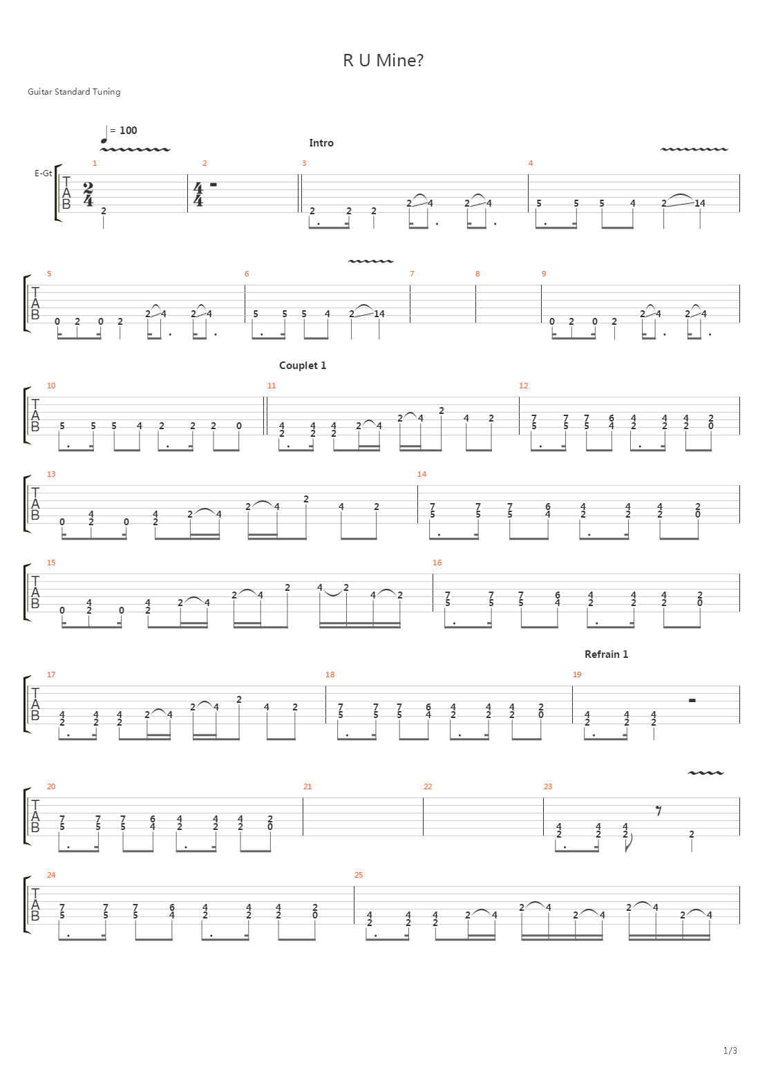 R U Mine吉他谱
