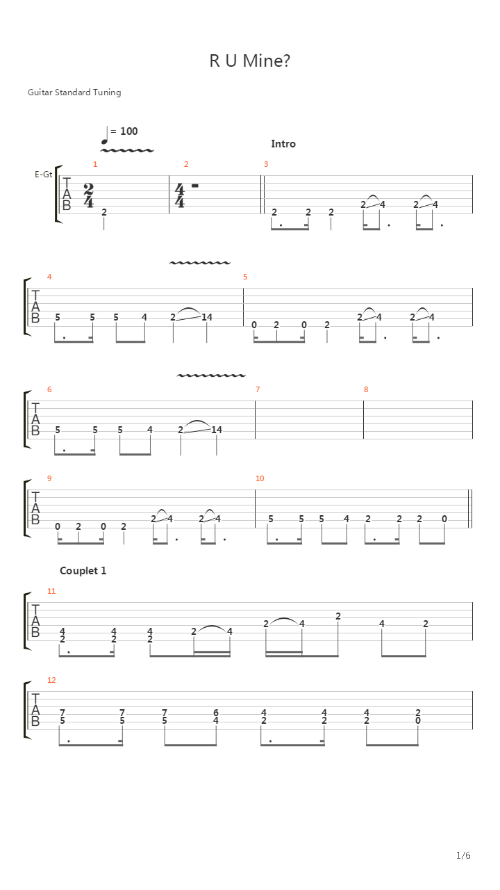 R U Mine吉他谱