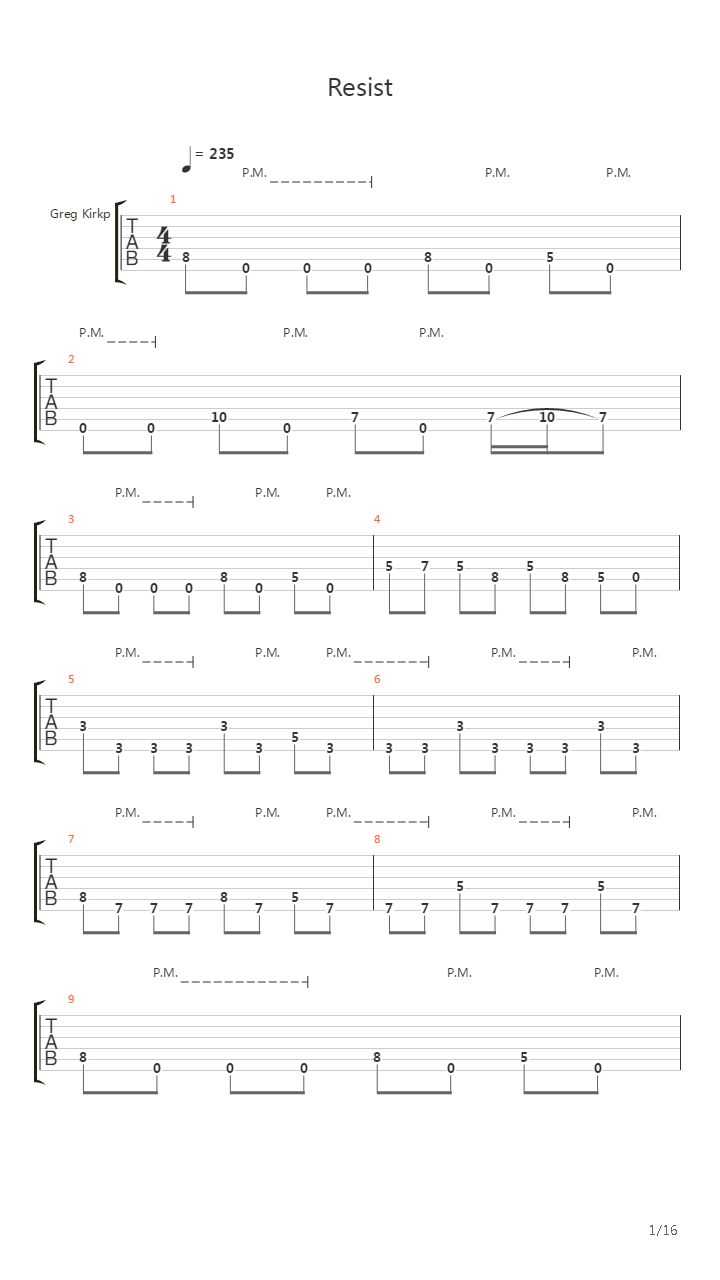 Resist吉他谱