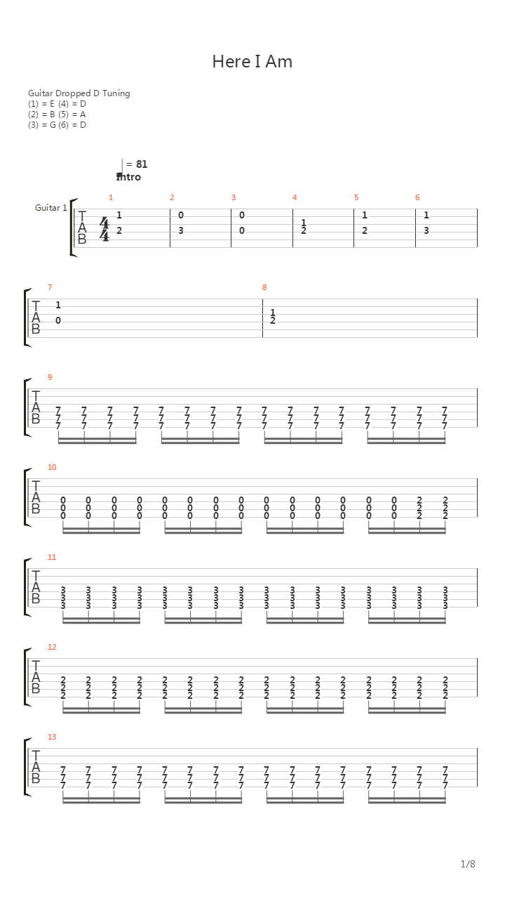 Here I Am吉他谱