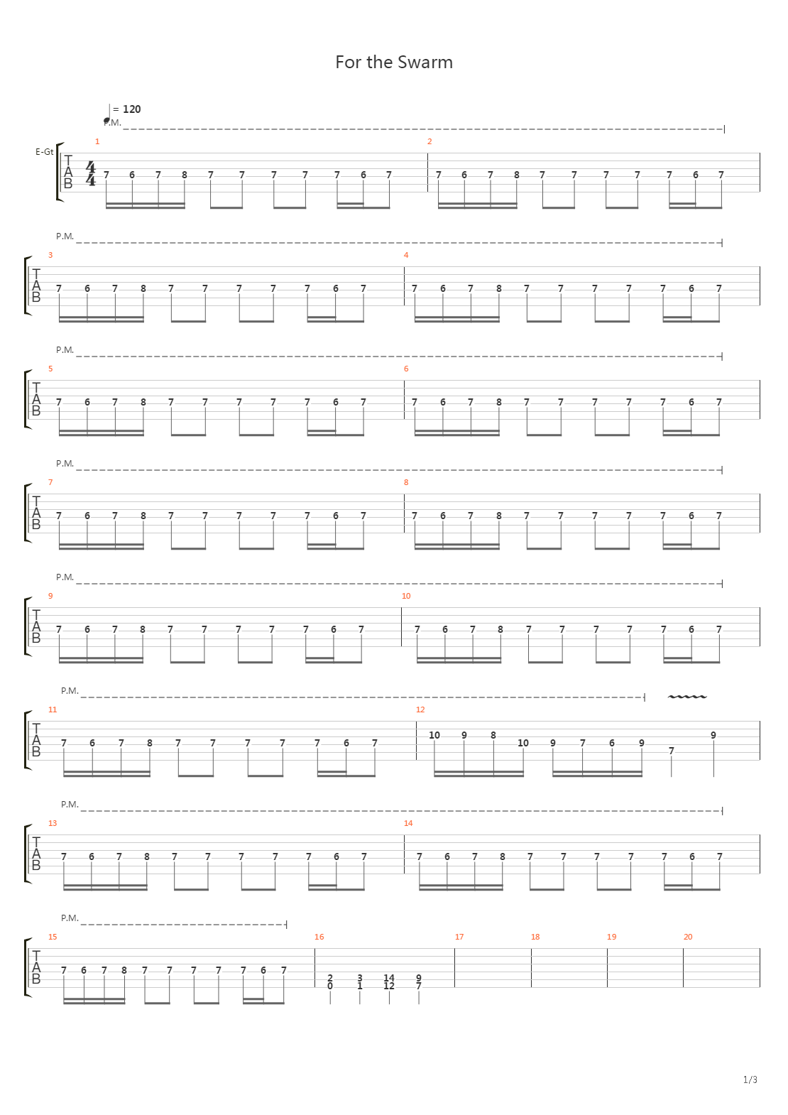 For The Swarm吉他谱