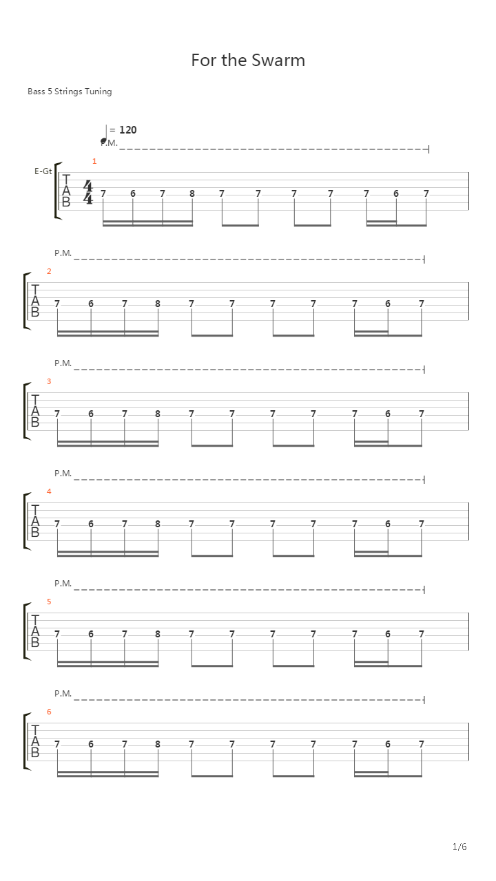 For The Swarm吉他谱