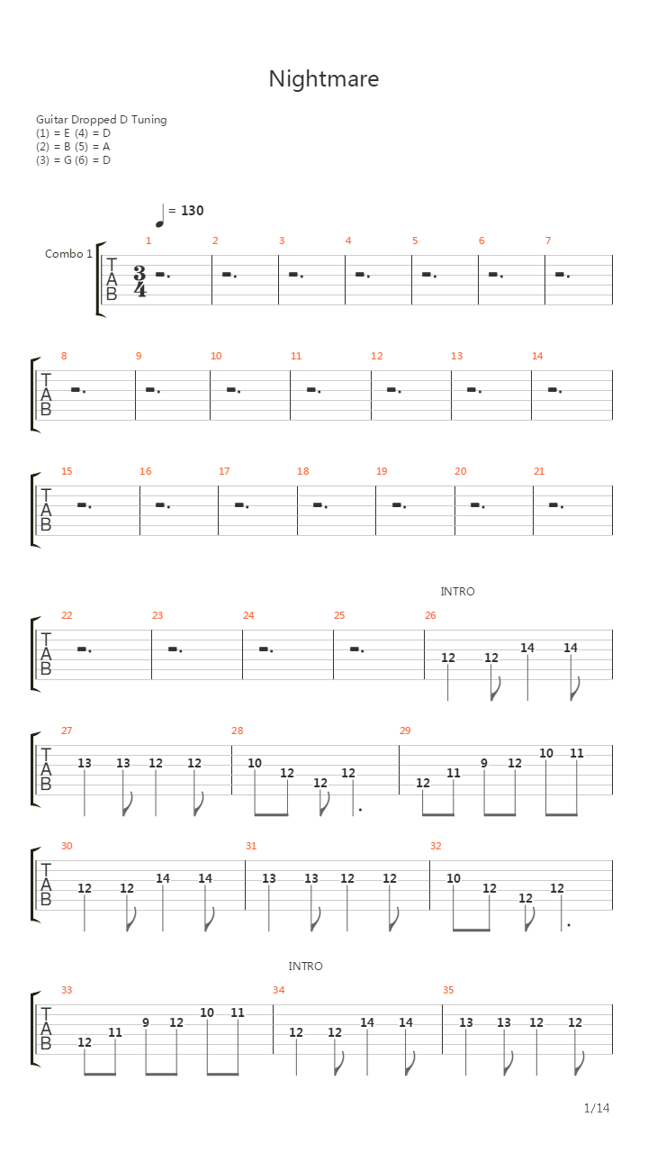 Nightmare吉他谱