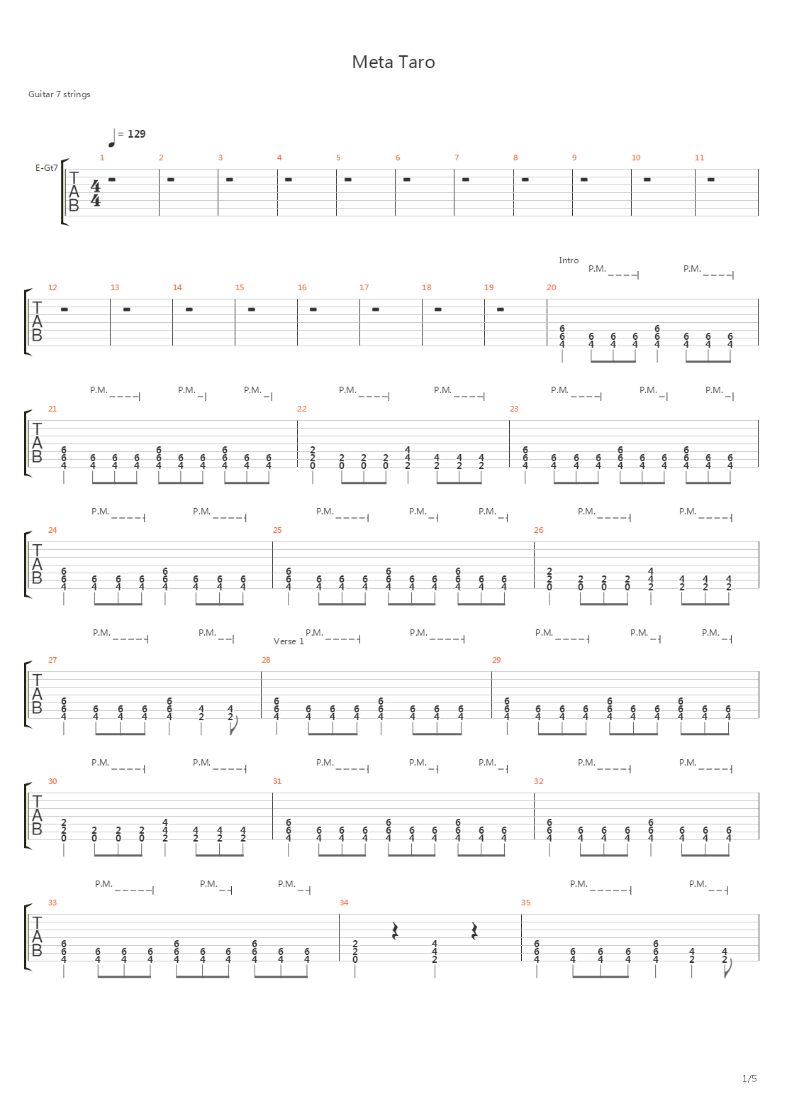 Meta Taro吉他谱