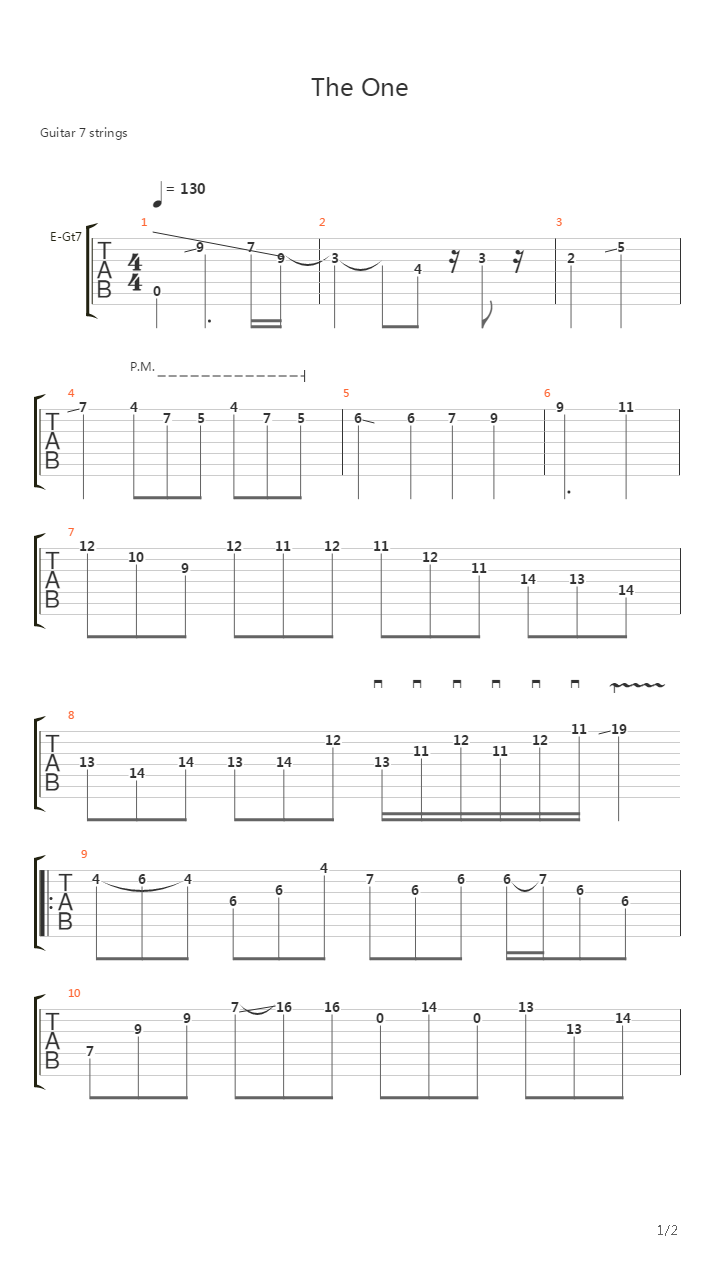 The One吉他谱