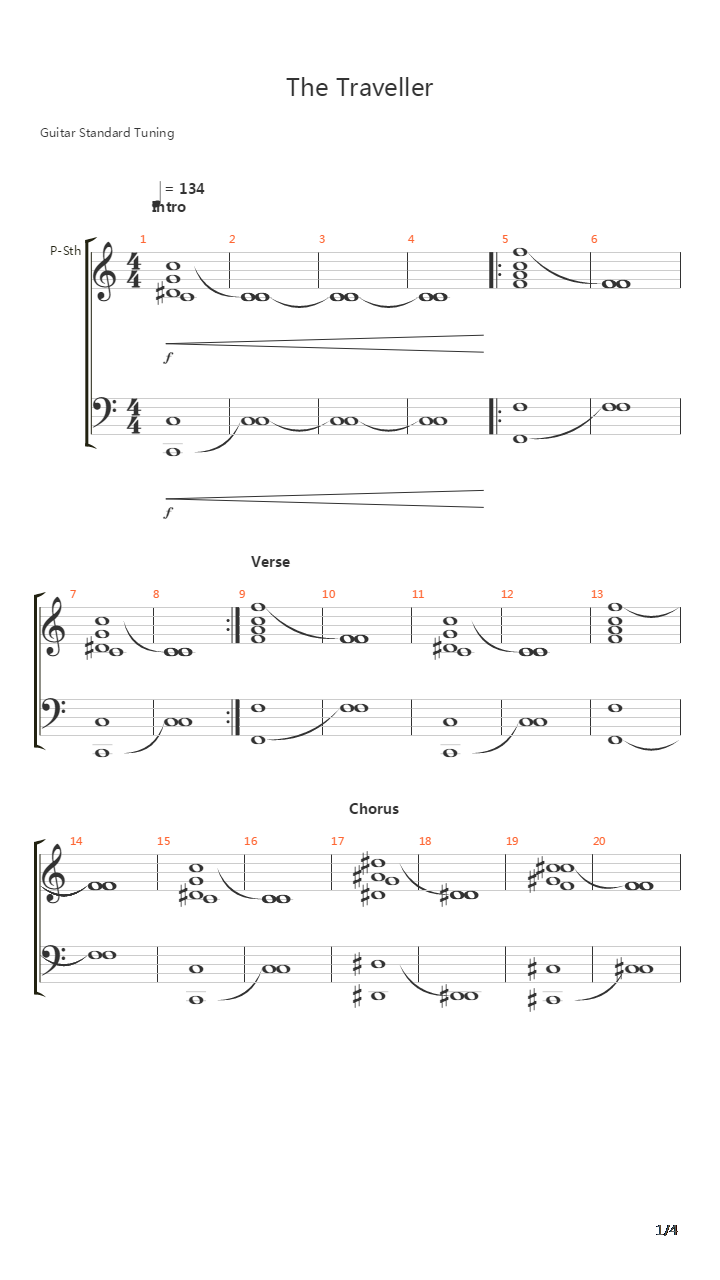 The Traveller吉他谱