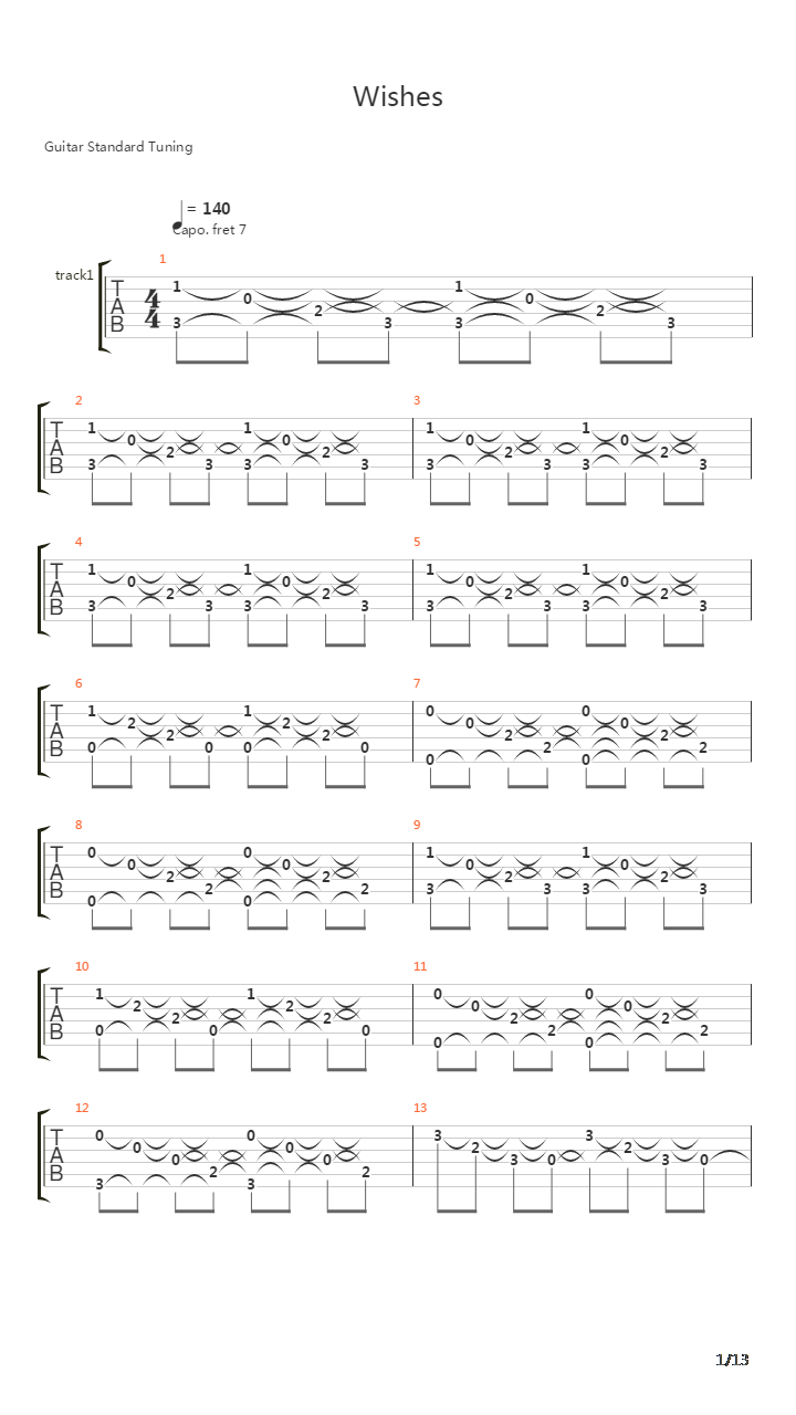 Wishes吉他谱