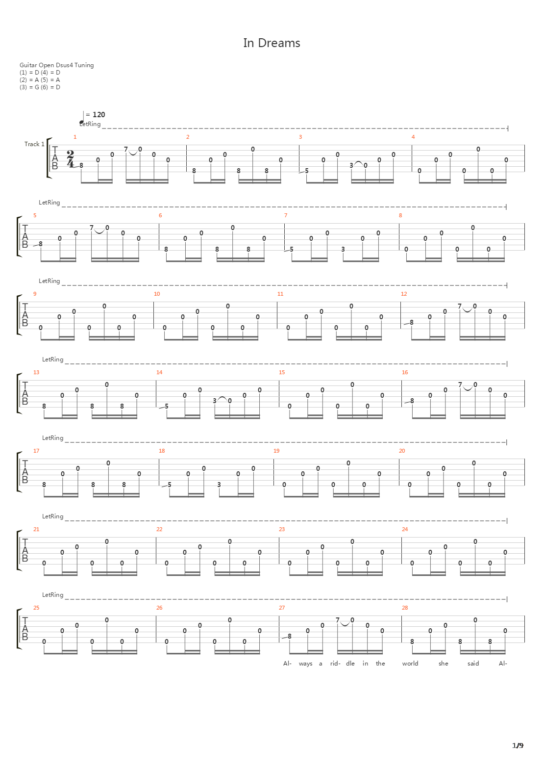 In Dreams吉他谱