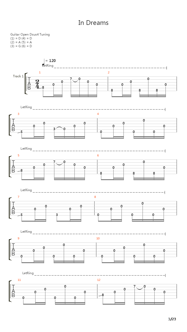 In Dreams吉他谱