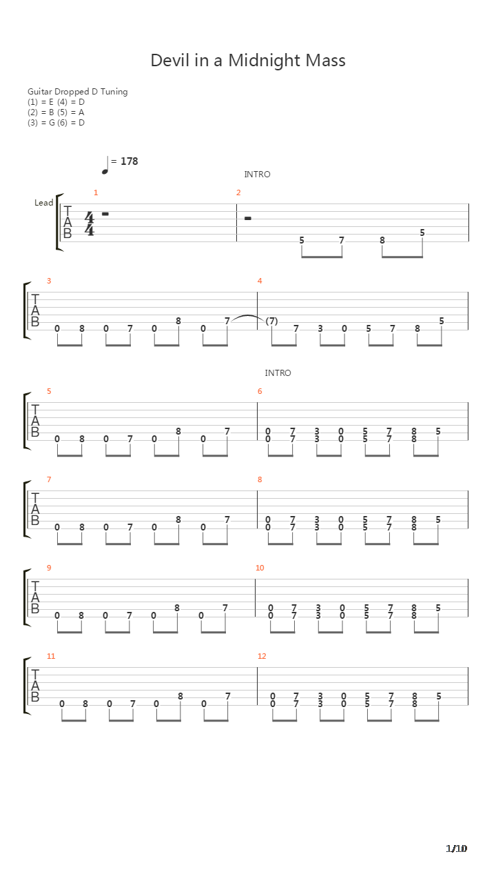Devil In A Midnight Mass吉他谱