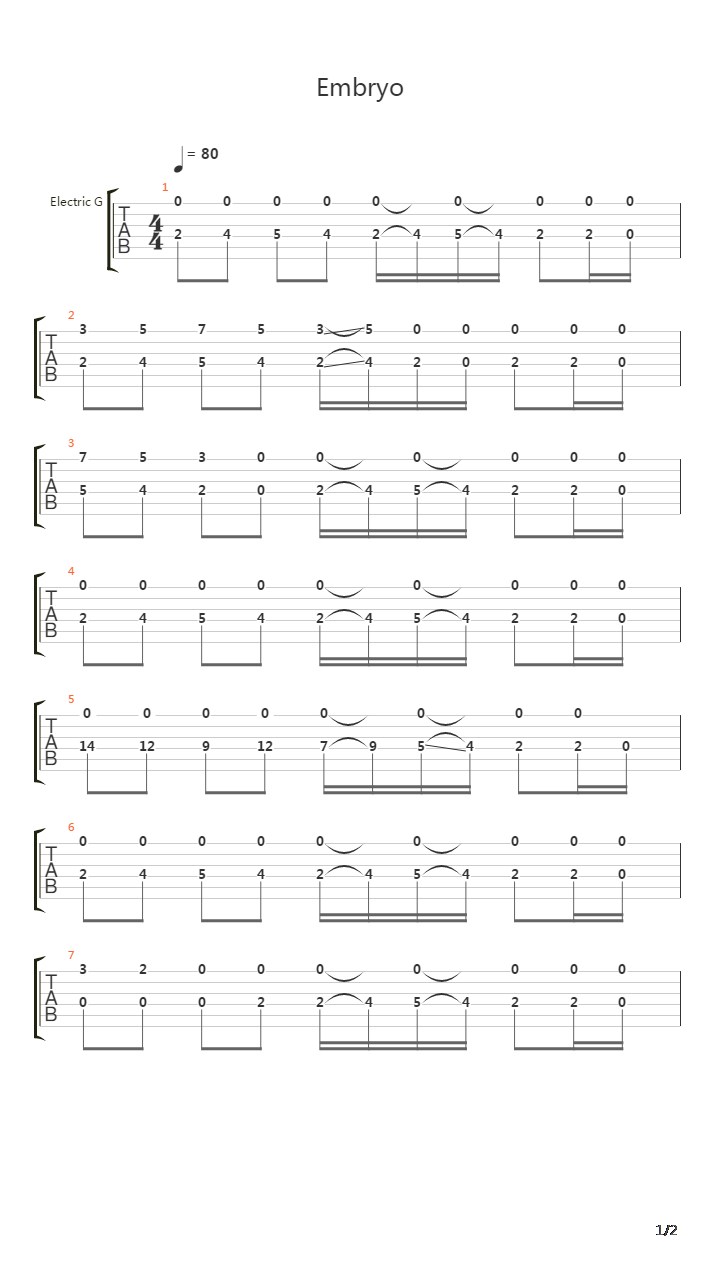 Embryo吉他谱