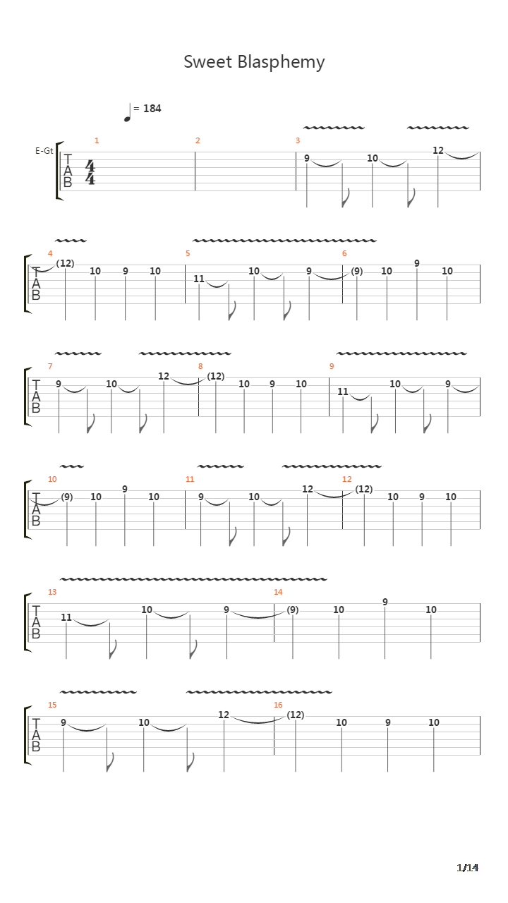 Sweet Blasphemy吉他谱