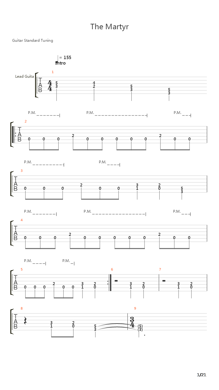 The Martyr吉他谱