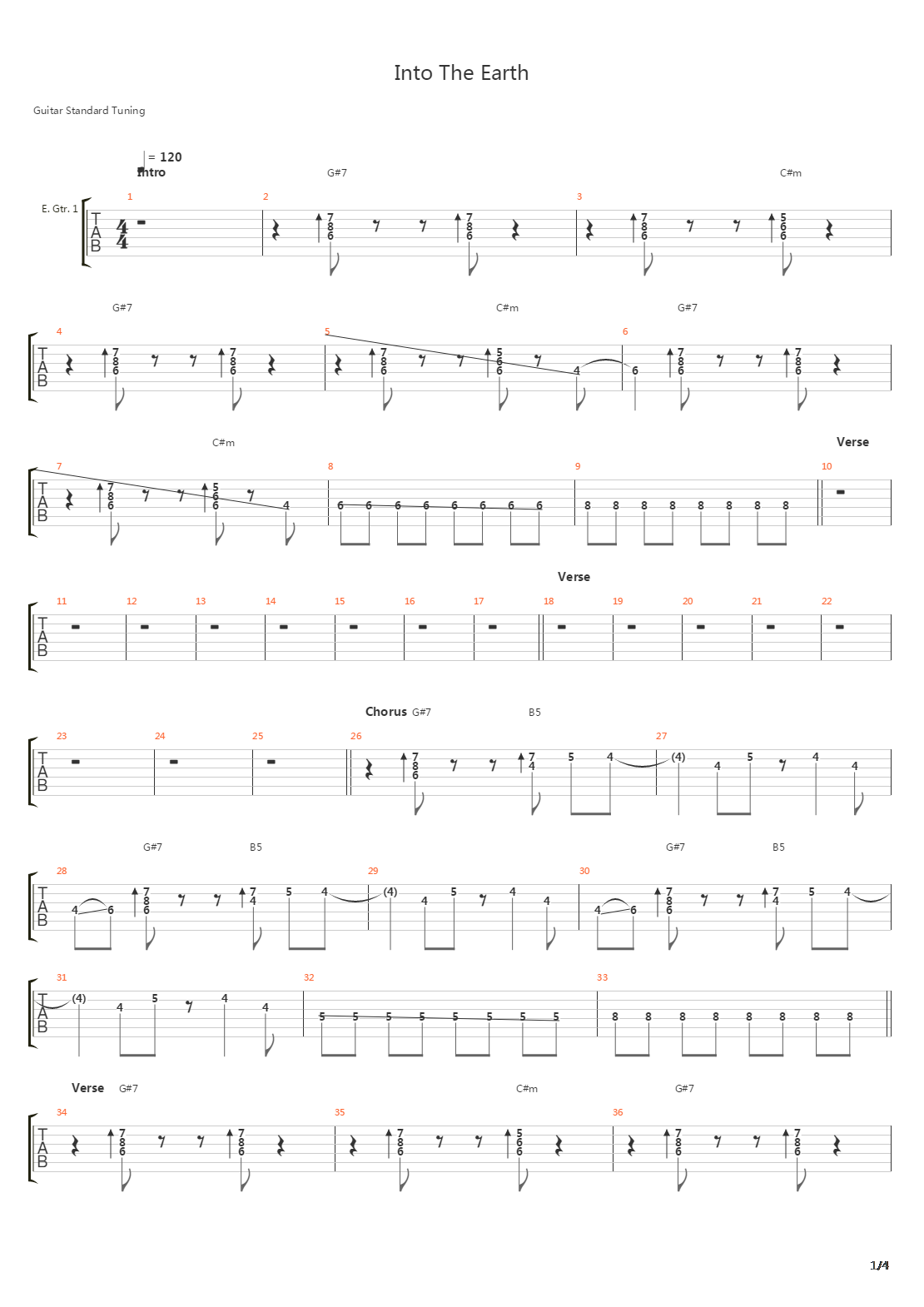 Into The Earth吉他谱