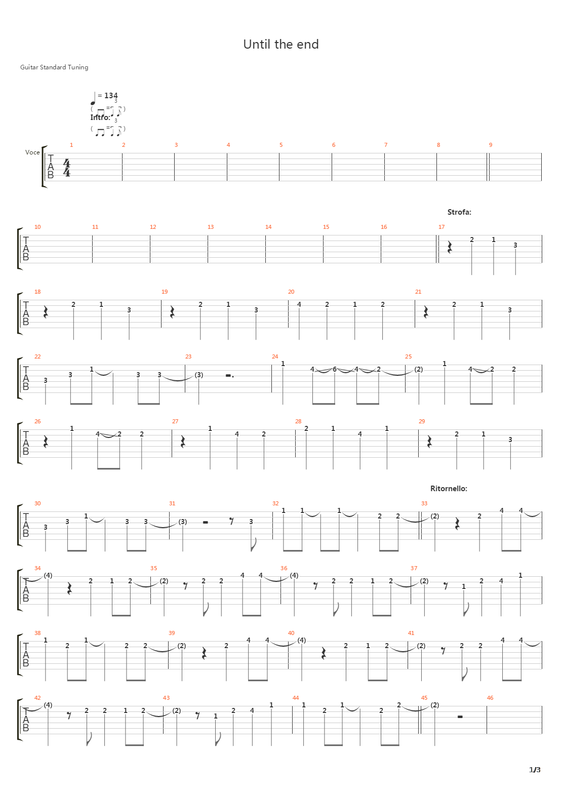 Until The End吉他谱
