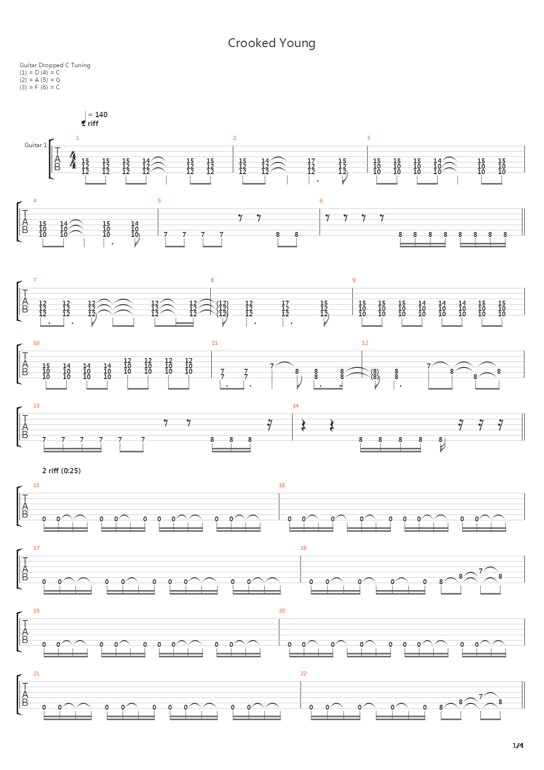 Crooked Young吉他谱