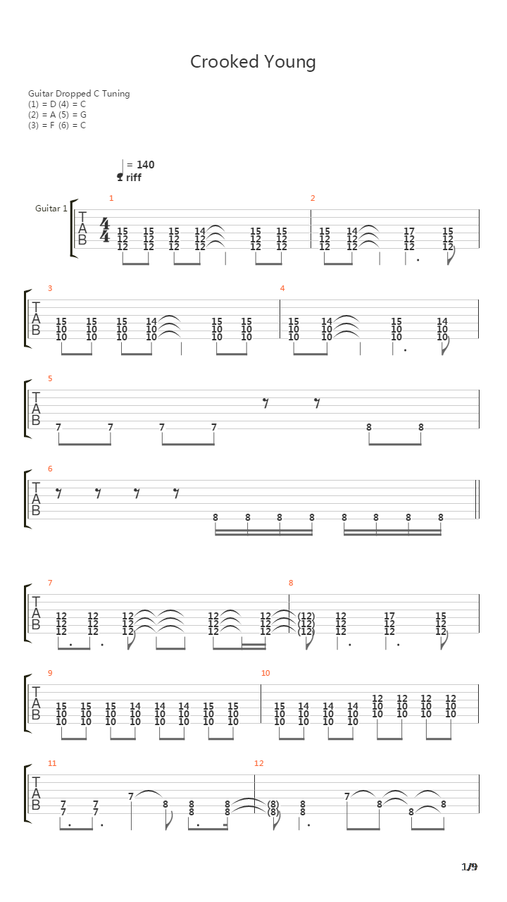 Crooked Young吉他谱