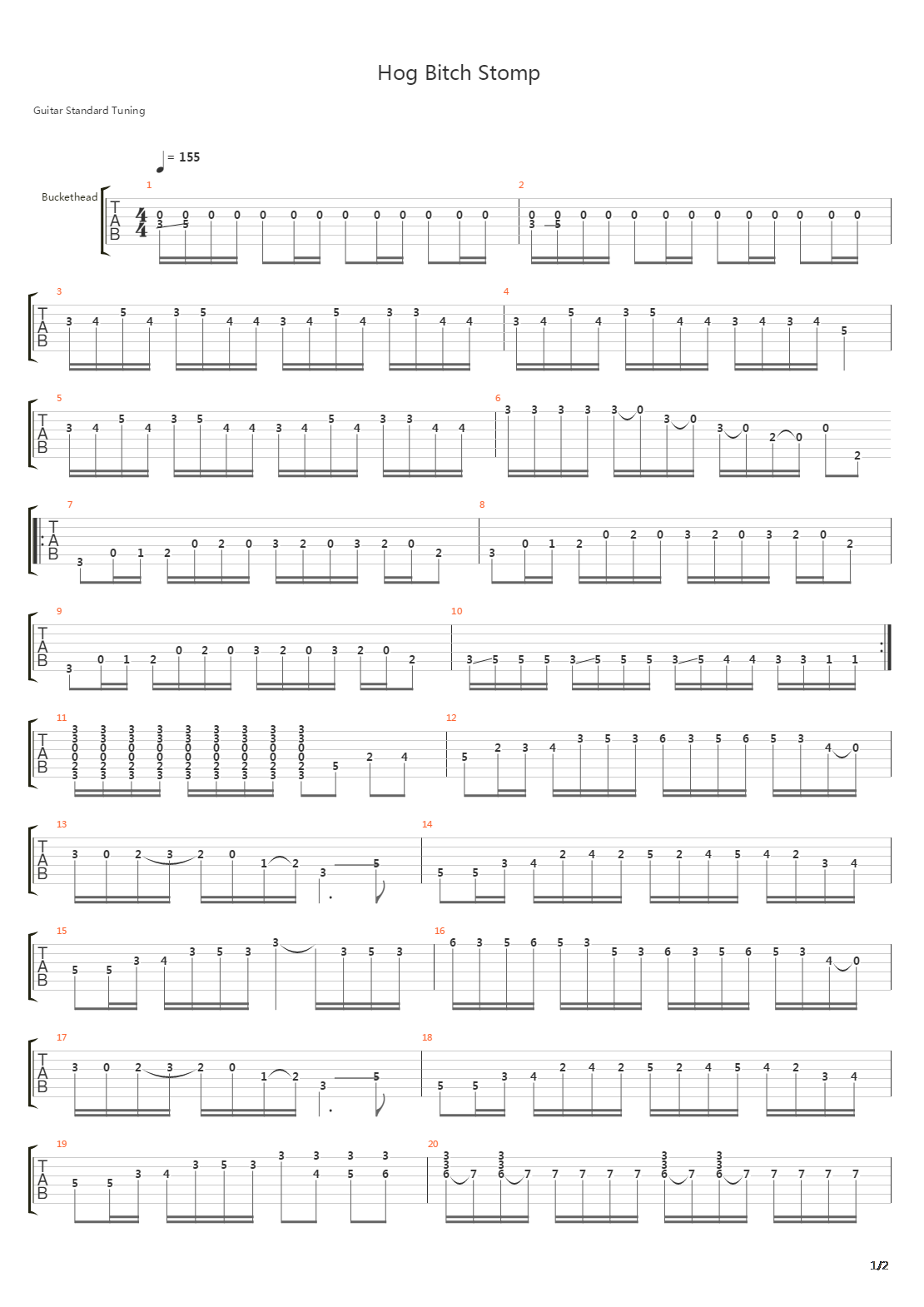 Hog Bitch Stomp吉他谱
