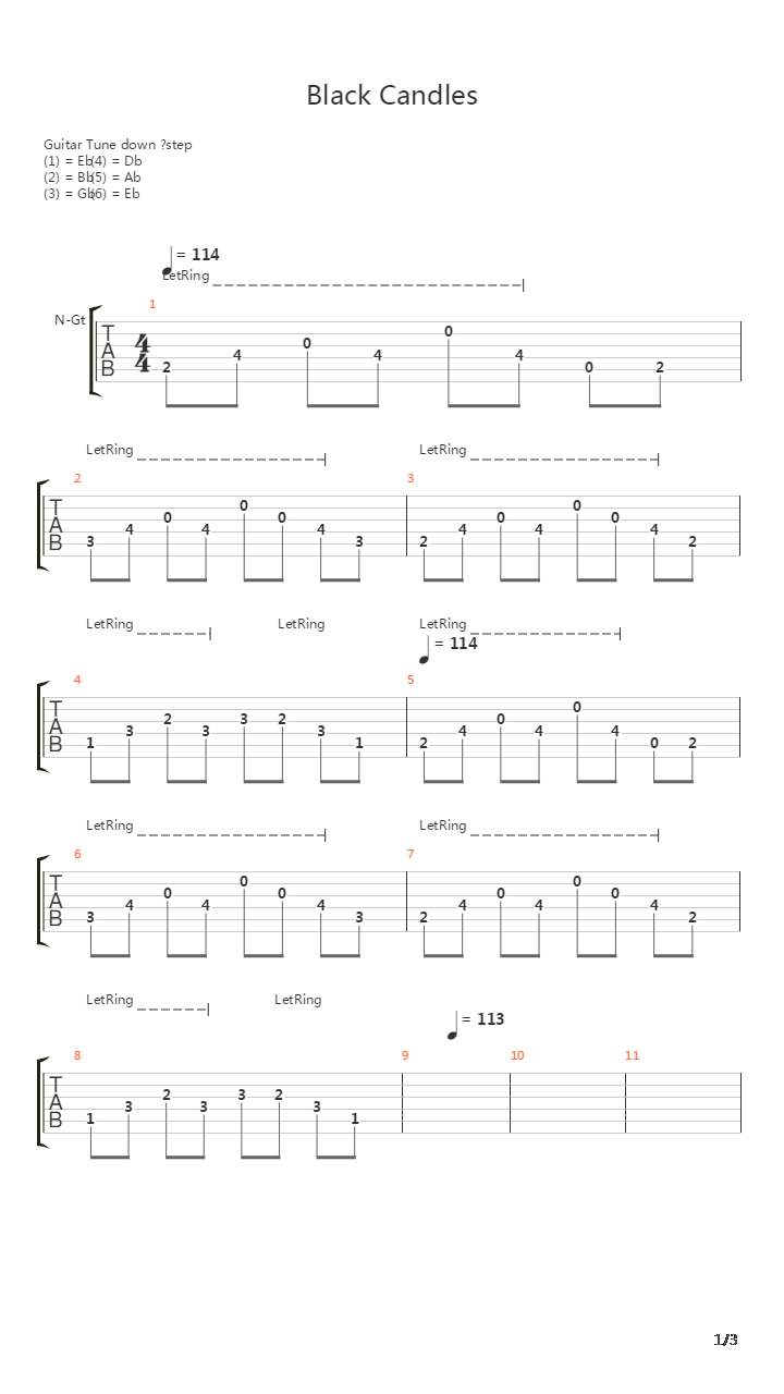 Black Candles吉他谱