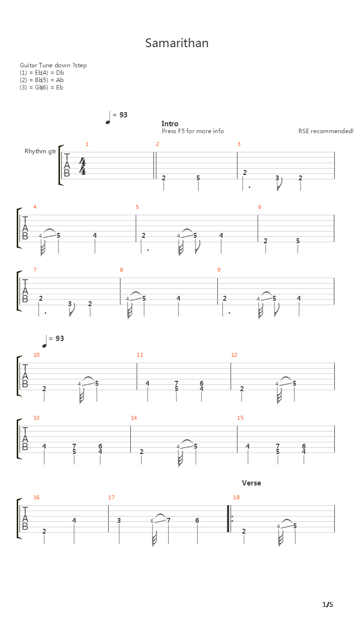 Samarithan吉他谱