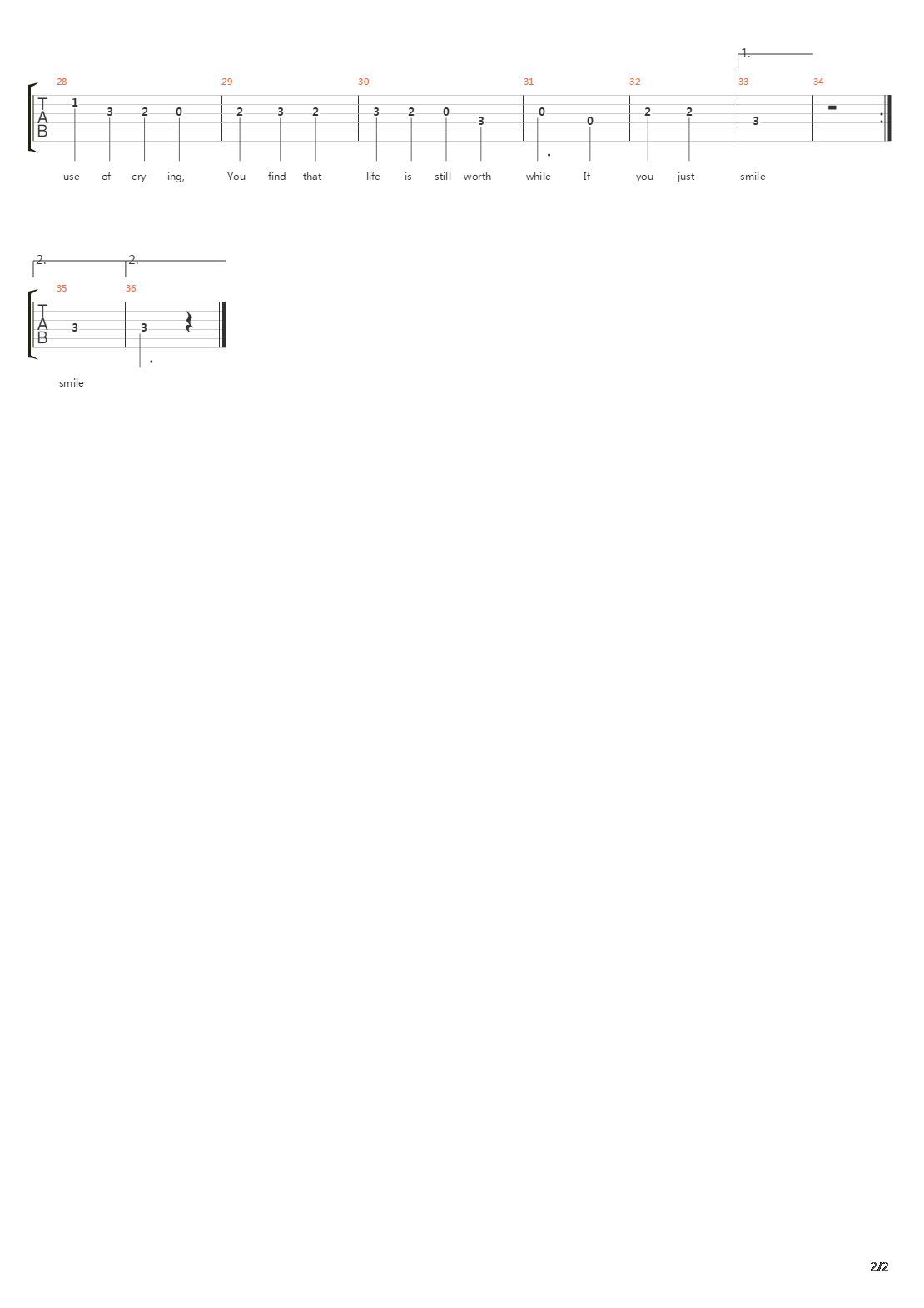 Smile吉他谱