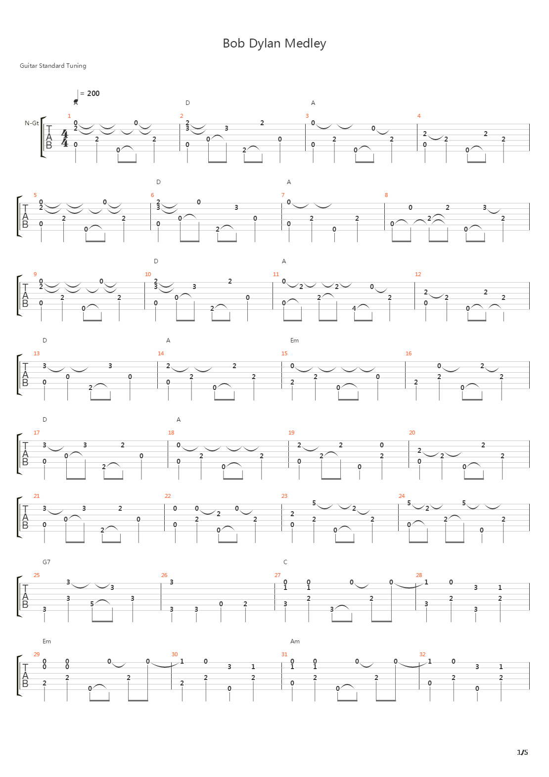 Bob Dylan Medley吉他谱