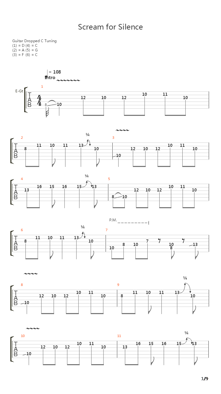 Scream For Silence吉他谱
