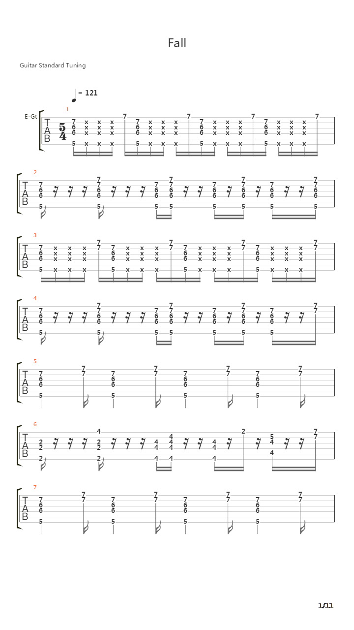 Fall吉他谱