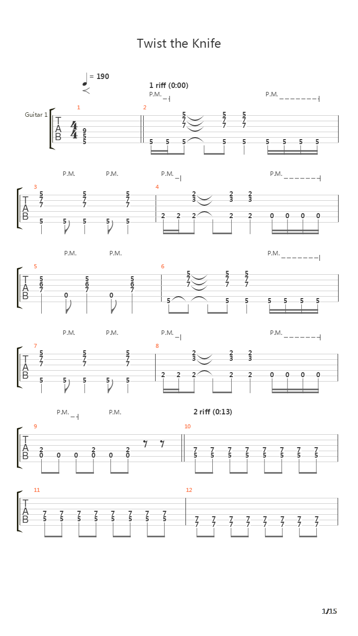 Twist Knife吉他谱