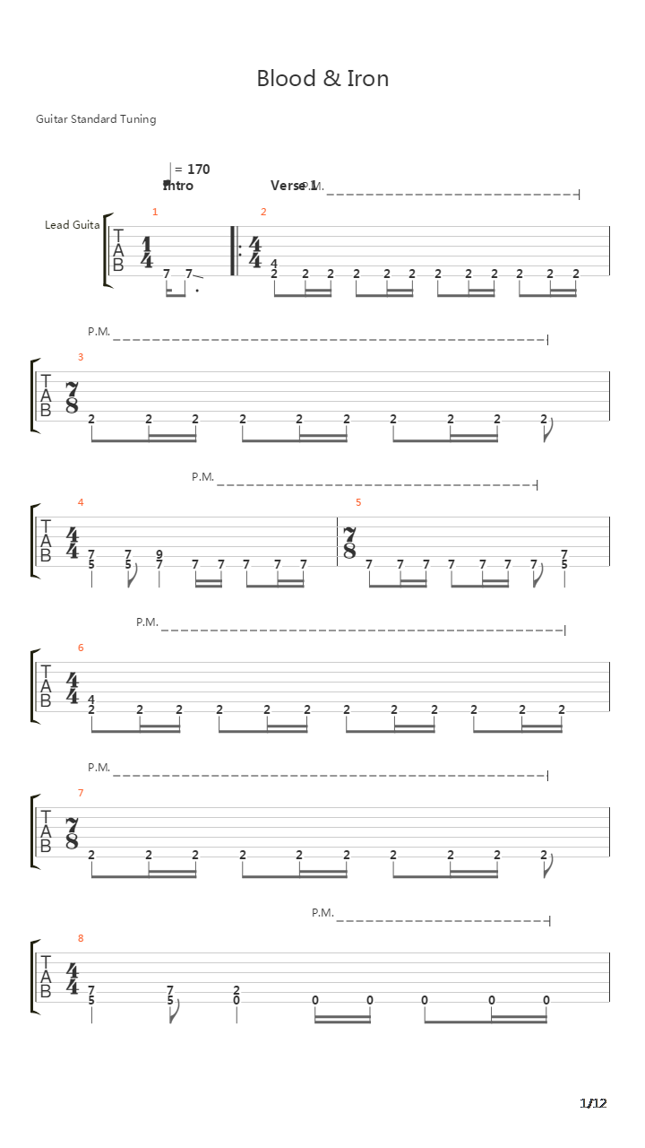 Blood And Iron吉他谱