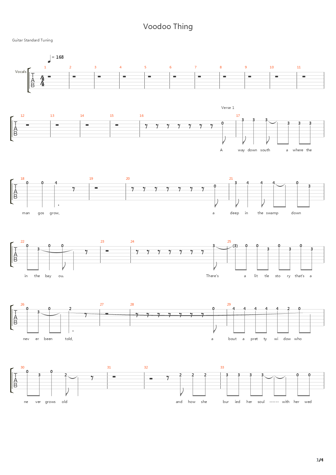 Voodoo Thing吉他谱