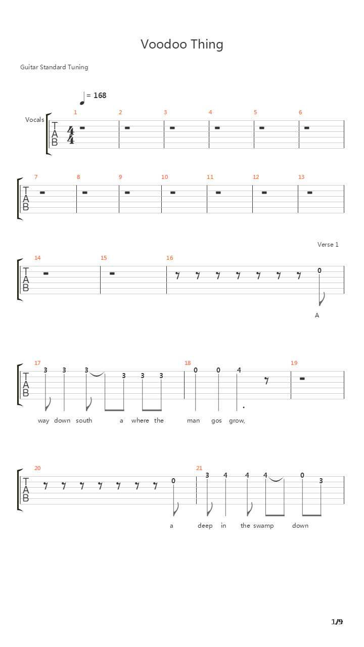 Voodoo Thing吉他谱