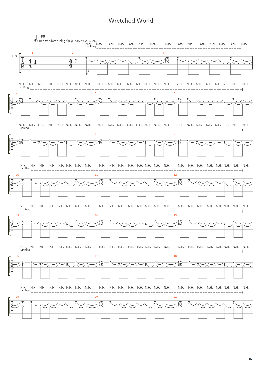 Wretched World吉他谱